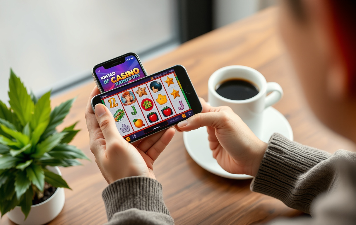 Mobilcasino på smarttelefon med spilleautomatspill