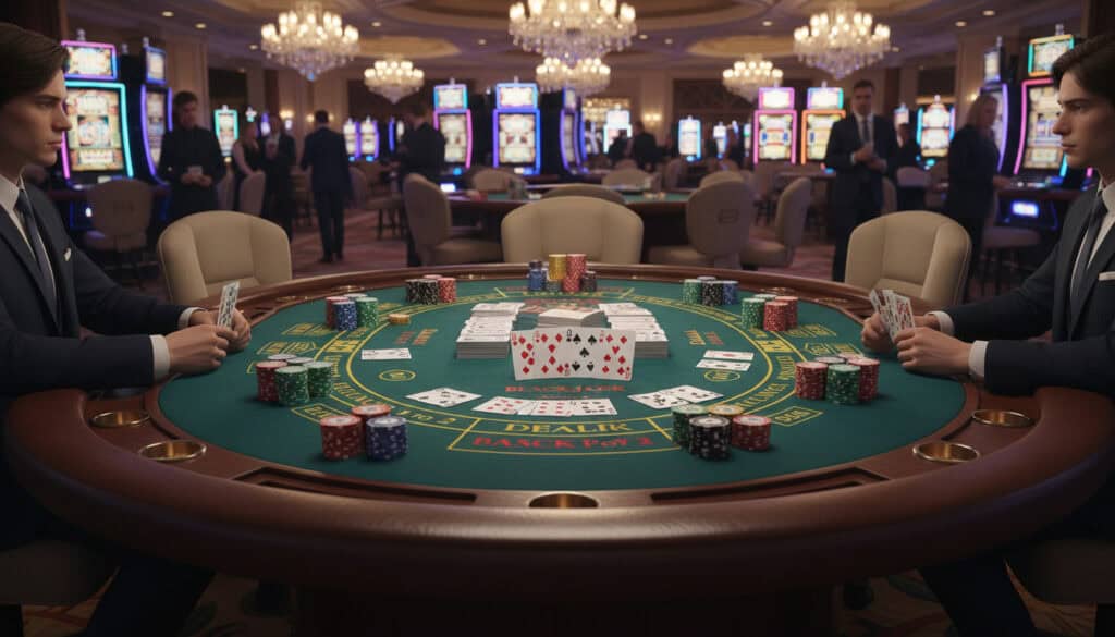 Casino Bord Oversikt For Poker Og Blackjack